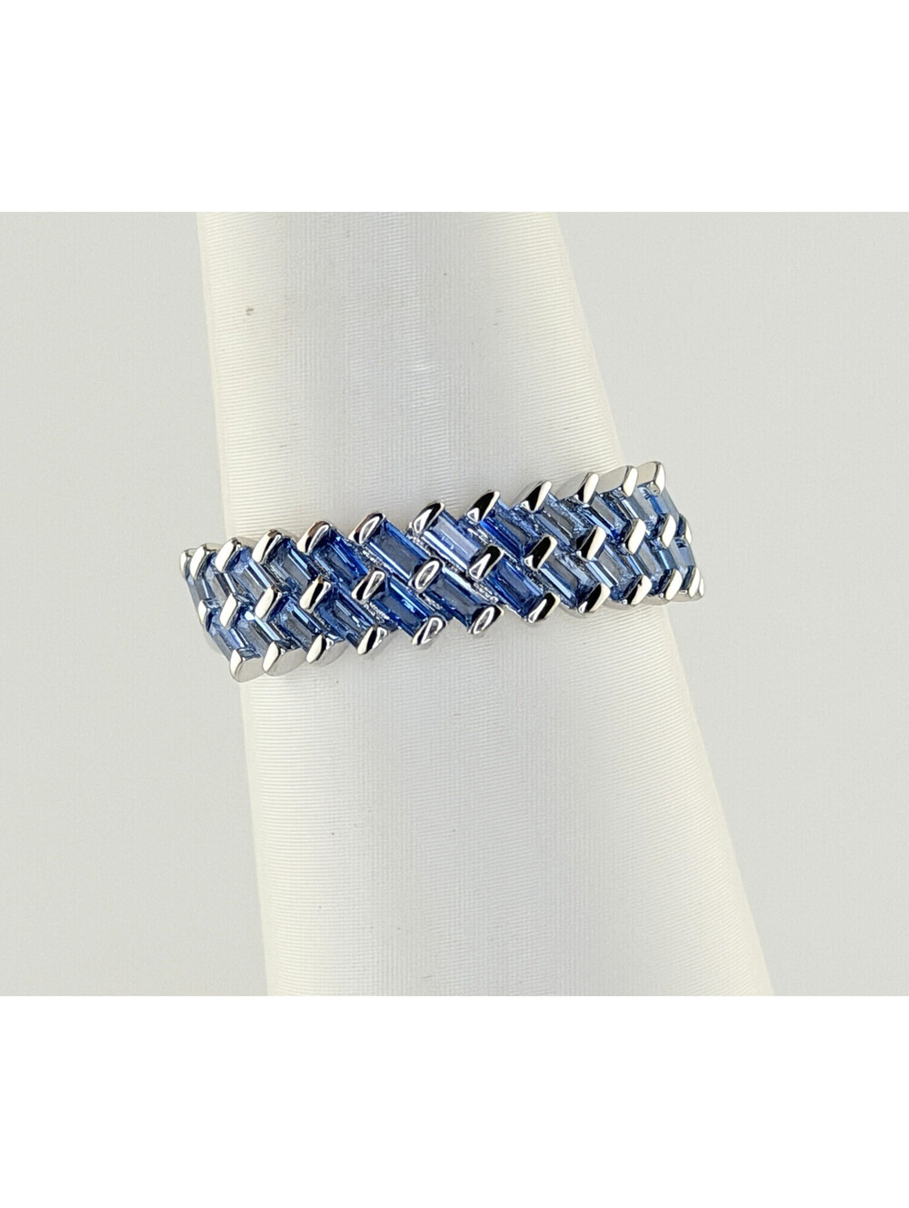 Bomb Party Ring Sz 11 "Can't Be Intimidated" Aqua Blue Spinel on Rhodium RBP7470